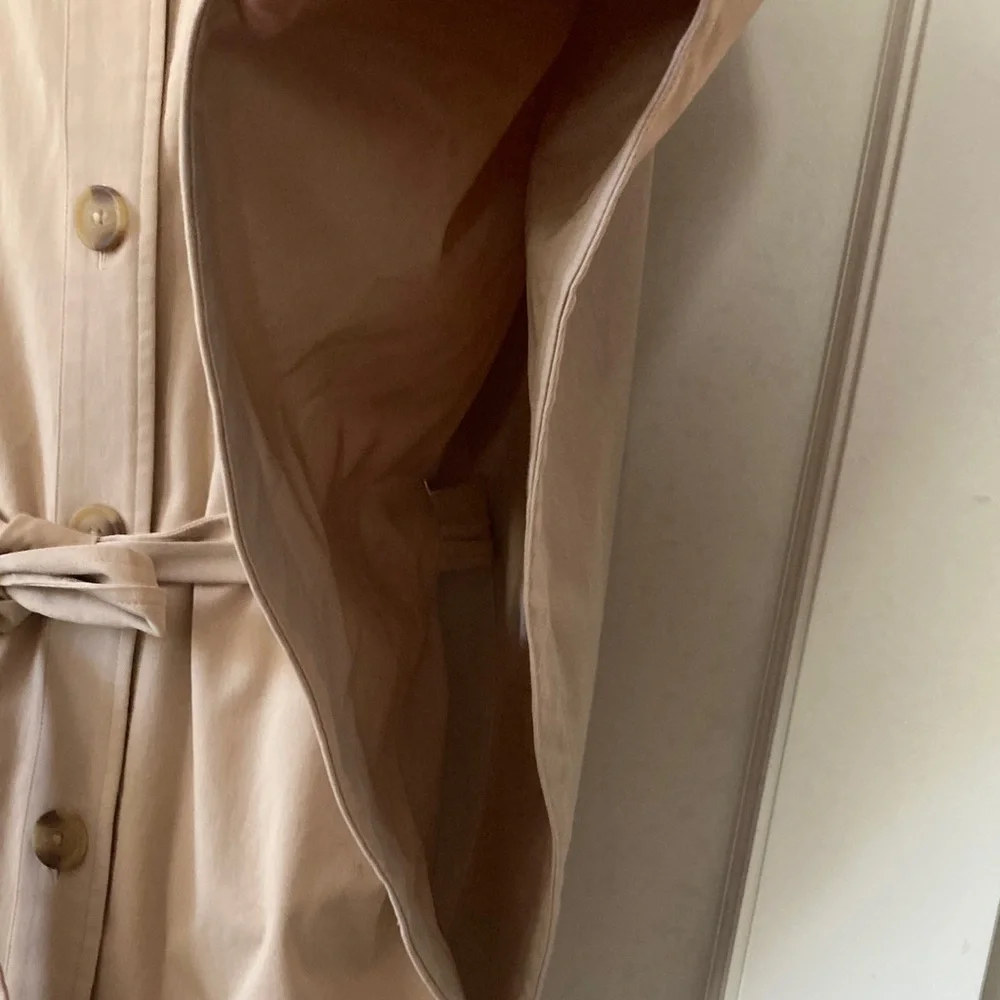 Tan Cape Jacket ,Poncho! Belted,Size -XS/S, lined, 97% cotton, 3% spandex - Picture 4 of 11